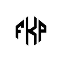 design del logo della lettera fkp con forma poligonale. fkp poligono e design del logo a forma di cubo. fkp esagono logo modello vettoriale colori bianco e nero. monogramma fkp, logo aziendale e immobiliare.