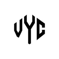 design del logo della lettera vyc con forma poligonale. vyc poligono e design del logo a forma di cubo. vyc modello di logo vettoriale esagonale colori bianco e nero. monogramma vyc, logo aziendale e immobiliare.