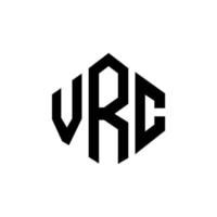 design del logo della lettera vrc con forma poligonale. vrc poligono e design del logo a forma di cubo. modello di logo vettoriale esagonale vrc colori bianco e nero. monogramma vrc, logo aziendale e immobiliare.