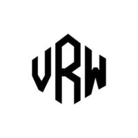 design del logo della lettera vrw con forma poligonale. vrw poligono e design del logo a forma di cubo. vrw modello di logo vettoriale esagonale colori bianco e nero. monogramma vrw, logo aziendale e immobiliare.