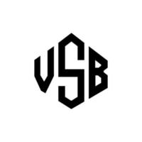 design del logo della lettera vsb con forma poligonale. vsb poligono e design del logo a forma di cubo. vsb esagono vettore logo modello colori bianco e nero. monogramma vsb, logo aziendale e immobiliare.