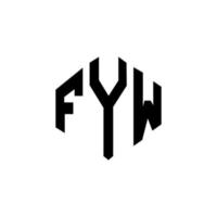 design del logo della lettera fyw con forma poligonale. fyw poligono e design del logo a forma di cubo. fyw esagono logo modello vettoriale colori bianco e nero. monogramma fyw, logo aziendale e immobiliare.