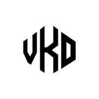 design del logo della lettera vko con forma poligonale. vko poligono e design del logo a forma di cubo. modello di logo vettoriale esagonale vko colori bianco e nero. monogramma vko, logo aziendale e immobiliare.