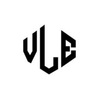 design del logo della lettera vle con forma poligonale. vle poligono e design del logo a forma di cubo. modello di logo vettoriale esagonale vle colori bianco e nero. monogramma vle, logo aziendale e immobiliare.