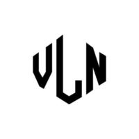 design del logo della lettera vln con forma poligonale. vln poligono e design del logo a forma di cubo. vln esagono logo modello vettoriale colori bianco e nero. monogramma vln, logo aziendale e immobiliare.