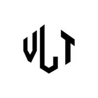 design del logo della lettera vlt con forma poligonale. vlt poligono e design del logo a forma di cubo. vlt esagono logo modello vettoriale colori bianco e nero. monogramma vlt, logo aziendale e immobiliare.