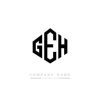 geh lettera logo design con forma poligonale. geh poligono e design del logo a forma di cubo. geh esagono vettore logo modello colori bianco e nero. geh monogramma, logo aziendale e immobiliare.