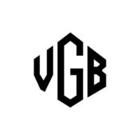 design del logo della lettera vgb con forma poligonale. design del logo a forma di poligono e cubo vgb. colori bianco e nero del modello di logo vettoriale esagonale vgb. monogramma vgb, logo aziendale e immobiliare.