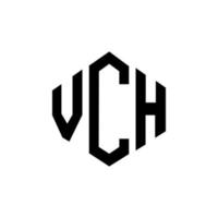 design del logo della lettera vch con forma poligonale. vch poligono e design del logo a forma di cubo. vch esagono vettore logo modello colori bianco e nero. monogramma vch, logo aziendale e immobiliare.