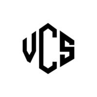 design del logo della lettera vcs con forma poligonale. vcs poligono e design del logo a forma di cubo. vcs modello di logo vettoriale esagonale colori bianco e nero. monogramma vcs, logo aziendale e immobiliare.