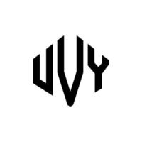 design del logo della lettera uvy con forma poligonale. design del logo a forma di poligono e cubo uvy. uvy modello di logo vettoriale esagonale colori bianco e nero. monogramma uvy, logo aziendale e immobiliare.