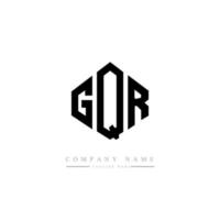 design del logo della lettera gqr con forma poligonale. gqr poligono e design del logo a forma di cubo. gqr esagono logo modello vettoriale colori bianco e nero. gqr monogramma, logo aziendale e immobiliare.