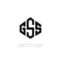 design del logo della lettera gss con forma poligonale. gss poligono e design del logo a forma di cubo. gss esagono vettore logo modello colori bianco e nero. monogramma gss, logo aziendale e immobiliare.
