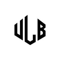 design del logo della lettera ulb con forma poligonale. ulb poligono e design del logo a forma di cubo. ulb esagono vettore logo modello colori bianco e nero. monogramma ulb, logo aziendale e immobiliare.