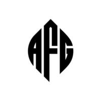 afg cerchio lettera logo design con cerchio ed ellisse. lettere ellittiche afg con stile tipografico. le tre iniziali formano un logo circolare. afg cerchio emblema astratto monogramma lettera marchio vettore. vettore