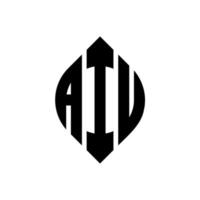 design del logo della lettera del cerchio aiu con forma circolare ed ellittica. aiu lettere ellittiche con stile tipografico. le tre iniziali formano un logo circolare. aiu cerchio emblema astratto monogramma lettera marchio vettore. vettore