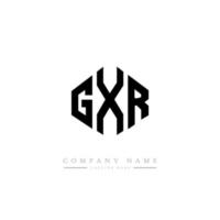 design del logo della lettera gxr con forma poligonale. disegno del logo a forma di poligono e cubo gxr. gxr modello di logo vettoriale esagonale colori bianco e nero. monogramma gxr, logo aziendale e immobiliare.