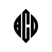 bco circle letter logo design con forma circolare ed ellittica. bco lettere ellittiche con stile tipografico. le tre iniziali formano un logo circolare. bco cerchio emblema astratto monogramma lettera marchio vettore. vettore