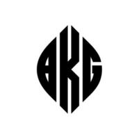 design del logo della lettera del cerchio bkg con forma circolare ed ellittica. bkg lettere ellittiche con stile tipografico. le tre iniziali formano un logo circolare. bkg cerchio emblema astratto monogramma lettera marchio vettore. vettore