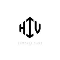 design del logo della lettera hiv con forma poligonale. design del logo a forma di poligono e cubo hiv. modello di logo vettoriale esagonale hiv colori bianco e nero. monogramma hiv, logo aziendale e immobiliare.