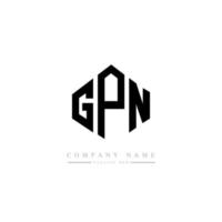 design del logo della lettera gpn con forma poligonale. gpn poligono e design del logo a forma di cubo. gpn esagono logo modello vettoriale colori bianco e nero. monogramma gpn, logo aziendale e immobiliare.