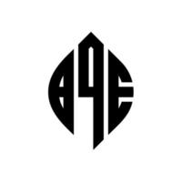 design del logo della lettera del cerchio bqe con forma circolare ed ellittica. bqe lettere ellittiche con stile tipografico. le tre iniziali formano un logo circolare. bqe cerchio emblema astratto monogramma lettera marchio vettore. vettore