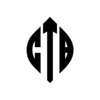ctb circle letter logo design con forma circolare ed ellittica. lettere di ellisse ctb con stile tipografico. le tre iniziali formano un logo circolare. ctb cerchio emblema astratto monogramma lettera marchio vettore. vettore