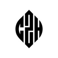 czh cerchio lettera logo design con cerchio ed ellisse. czh lettere ellittiche con stile tipografico. le tre iniziali formano un logo circolare. czh cerchio emblema astratto monogramma lettera marchio vettore. vettore