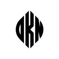dkn circle letter logo design con forma circolare ed ellittica. dkn lettere ellittiche con stile tipografico. le tre iniziali formano un logo circolare. dkn cerchio emblema astratto monogramma lettera marchio vettore. vettore