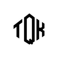design del logo della lettera tqk con forma poligonale. tqk poligono e design del logo a forma di cubo. tqk modello di logo vettoriale esagonale colori bianco e nero. monogramma tqk, logo aziendale e immobiliare.