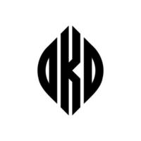 dkd circle letter logo design con forma circolare ed ellittica. dkd lettere ellittiche con stile tipografico. le tre iniziali formano un logo circolare. dkd cerchio emblema astratto monogramma lettera marchio vettore. vettore