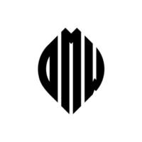 dmw circle letter logo design con forma circolare ed ellittica. dmw lettere ellittiche con stile tipografico. le tre iniziali formano un logo circolare. dmw cerchio emblema astratto monogramma lettera marchio vettore. vettore