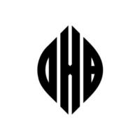 design del logo della lettera del cerchio dxb con forma circolare ed ellittica. lettere dxb ellittiche con stile tipografico. le tre iniziali formano un logo circolare. dxb cerchio emblema astratto monogramma lettera marchio vettore. vettore