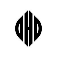 design del logo della lettera del cerchio dxd con forma circolare ed ellittica. lettere dxd ellittiche con stile tipografico. le tre iniziali formano un logo circolare. vettore del segno della lettera del monogramma astratto dell'emblema del cerchio dxd.