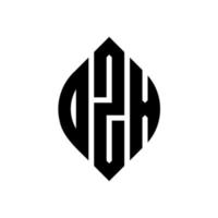 dzx circle letter logo design con forma circolare ed ellittica. dzx lettere ellittiche con stile tipografico. le tre iniziali formano un logo circolare. dzx cerchio emblema astratto monogramma lettera marchio vettore. vettore