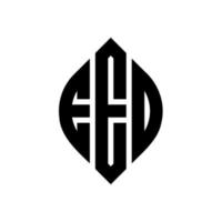 eed circle letter logo design con forma circolare ed ellittica. eed lettere ellittiche con stile tipografico. le tre iniziali formano un logo circolare. eed cerchio emblema astratto monogramma lettera marchio vettore. vettore