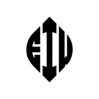 eiw design del logo della lettera del cerchio con forma circolare ed ellittica. ew lettere ellittiche con stile tipografico. le tre iniziali formano un logo circolare. eiw cerchio emblema astratto monogramma lettera marchio vettore. vettore