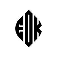 eok cerchio lettera logo design con forma circolare ed ellittica. eok lettere ellittiche con stile tipografico. le tre iniziali formano un logo circolare. eok cerchio emblema astratto monogramma lettera marchio vettore. vettore