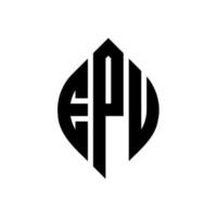 design del logo della lettera del cerchio epu con forma circolare ed ellittica. epu lettere ellittiche con stile tipografico. le tre iniziali formano un logo circolare. epu cerchio emblema astratto monogramma lettera marchio vettore. vettore