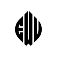 ewu circle letter logo design con forma circolare ed ellittica. ewu lettere ellittiche con stile tipografico. le tre iniziali formano un logo circolare. ewu cerchio emblema astratto monogramma lettera marchio vettore. vettore