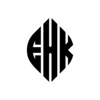 design del logo della lettera del cerchio exk con forma circolare ed ellittica. exk lettere ellittiche con stile tipografico. le tre iniziali formano un logo circolare. exk cerchio emblema astratto monogramma lettera marchio vettore. vettore