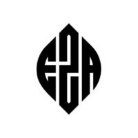 eza circle letter logo design con forma circolare ed ellittica. eza lettere ellittiche con stile tipografico. le tre iniziali formano un logo circolare. eza cerchio emblema astratto monogramma lettera marchio vettore. vettore
