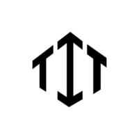 design del logo della lettera tit con forma poligonale. tit poligono e design del logo a forma di cubo. tit esagono logo modello colori bianco e nero. monogramma tit, logo aziendale e immobiliare. vettore
