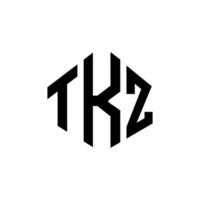 design del logo della lettera tkz con forma poligonale. tkz poligono e design del logo a forma di cubo. tkz modello di logo vettoriale esagonale colori bianco e nero. monogramma tkz, logo aziendale e immobiliare.