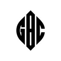 design del logo della lettera del cerchio gbc con forma circolare ed ellittica. gbc lettere ellittiche con stile tipografico. le tre iniziali formano un logo circolare. gbc cerchio emblema astratto monogramma lettera marchio vettore. vettore