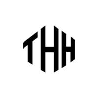 thh lettera logo design con forma poligonale. il design del logo a forma di poligono e cubo. thh modello di logo vettoriale esagonale colori bianco e nero. il monogramma, il logo aziendale e immobiliare.