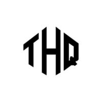 thq lettera logo design con forma poligonale. thq poligono e design del logo a forma di cubo. thq modello di logo vettoriale esagonale colori bianco e nero. thq monogramma, logo aziendale e immobiliare.