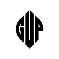 gvp circle letter logo design con forma circolare ed ellittica. gvp lettere ellittiche con stile tipografico. le tre iniziali formano un logo circolare. gvp cerchio emblema astratto monogramma lettera marchio vettore. vettore