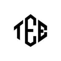 design del logo della lettera tee con forma poligonale. tee poligono e design del logo a forma di cubo. tee esagonale modello logo vettoriale colori bianco e nero. monogramma tee, logo aziendale e immobiliare.