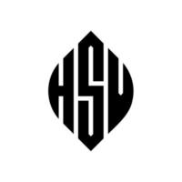 hsv circle letter logo design con forma circolare ed ellittica. lettere ellittiche hsv con stile tipografico. le tre iniziali formano un logo circolare. hsv cerchio emblema astratto monogramma lettera marchio vettore. vettore